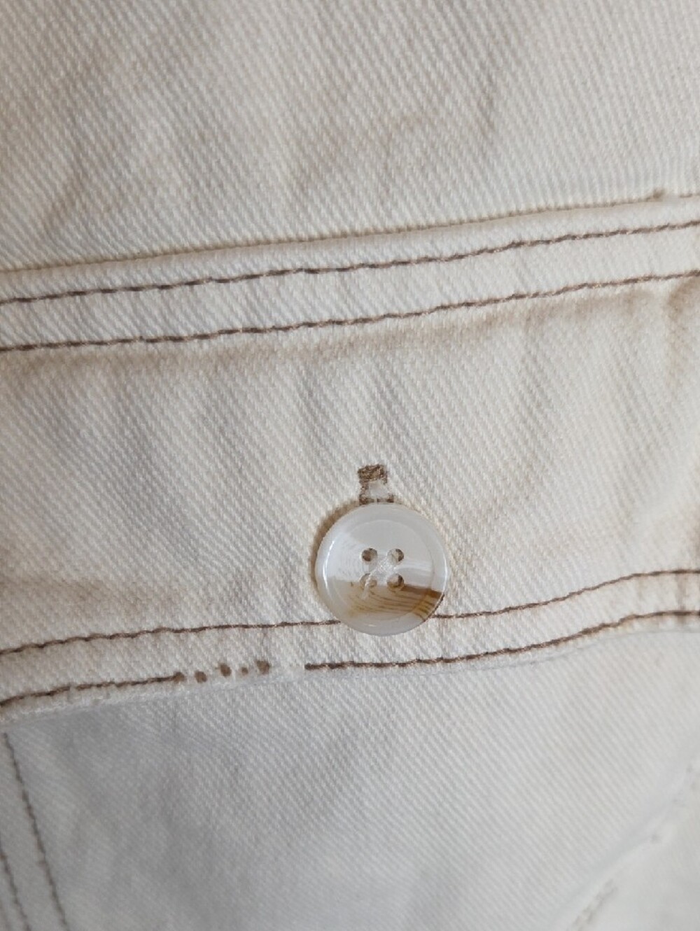 PacSun Cream Button-Up Denim Shacket - Picture 3 of 5